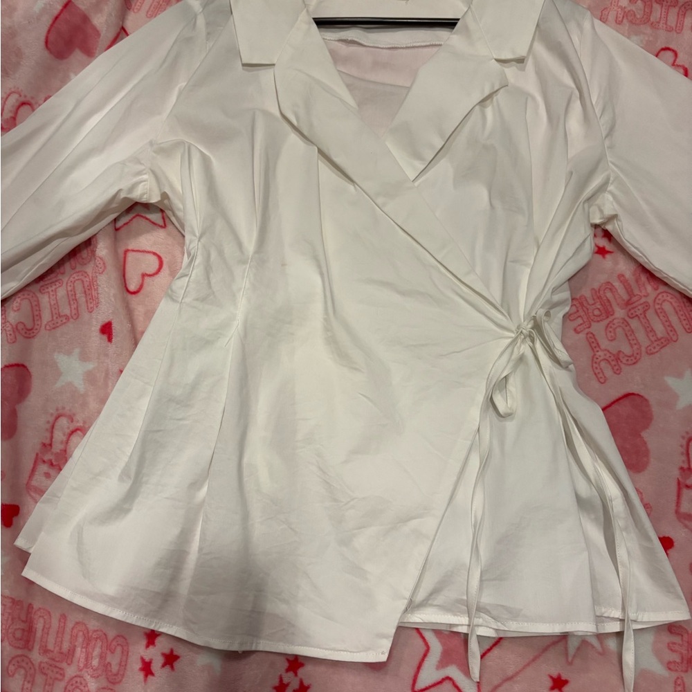 Elegant White Wrap Top